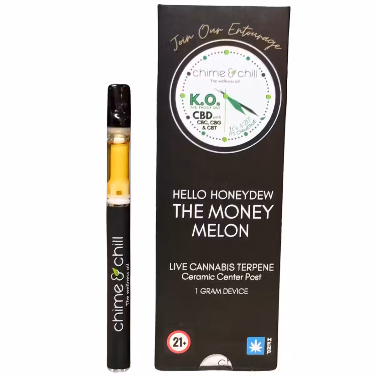 Photograph of product: Chime and Chill | KO Money Melon 1:1:1:1 CBD:CBG:CBC:CBT | 1g CBD All-In-One
