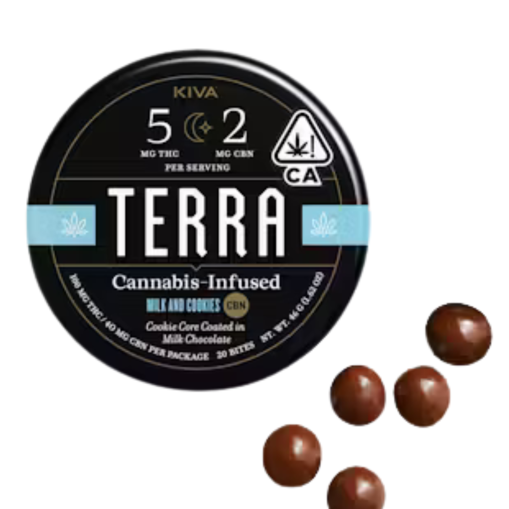 Photograph of Product: MILK AND COOKIES MILK CHOCOLATE BITES (THC:CBN 5:2)