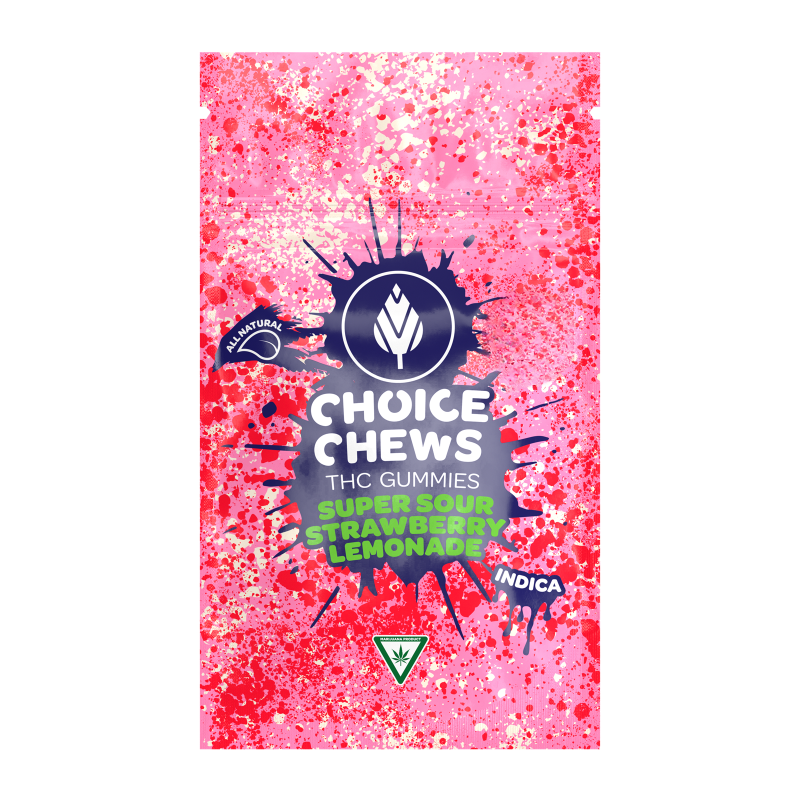 Photograph of product: CHOICE | SUPER SOUR STRAWBERRY LEMONADE | Oui'd | GUMMIES | 100MG | REC