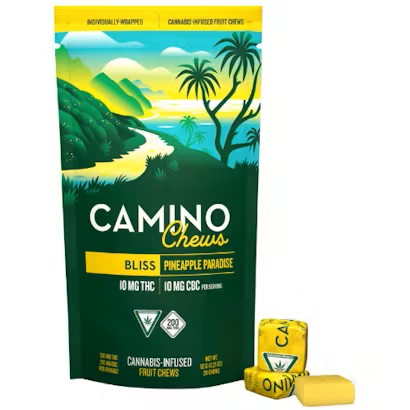 Photograph of product: CAMINO CHEWS | PINEAPPLE PARADISE - BLISS | 10:10 | 200MG
