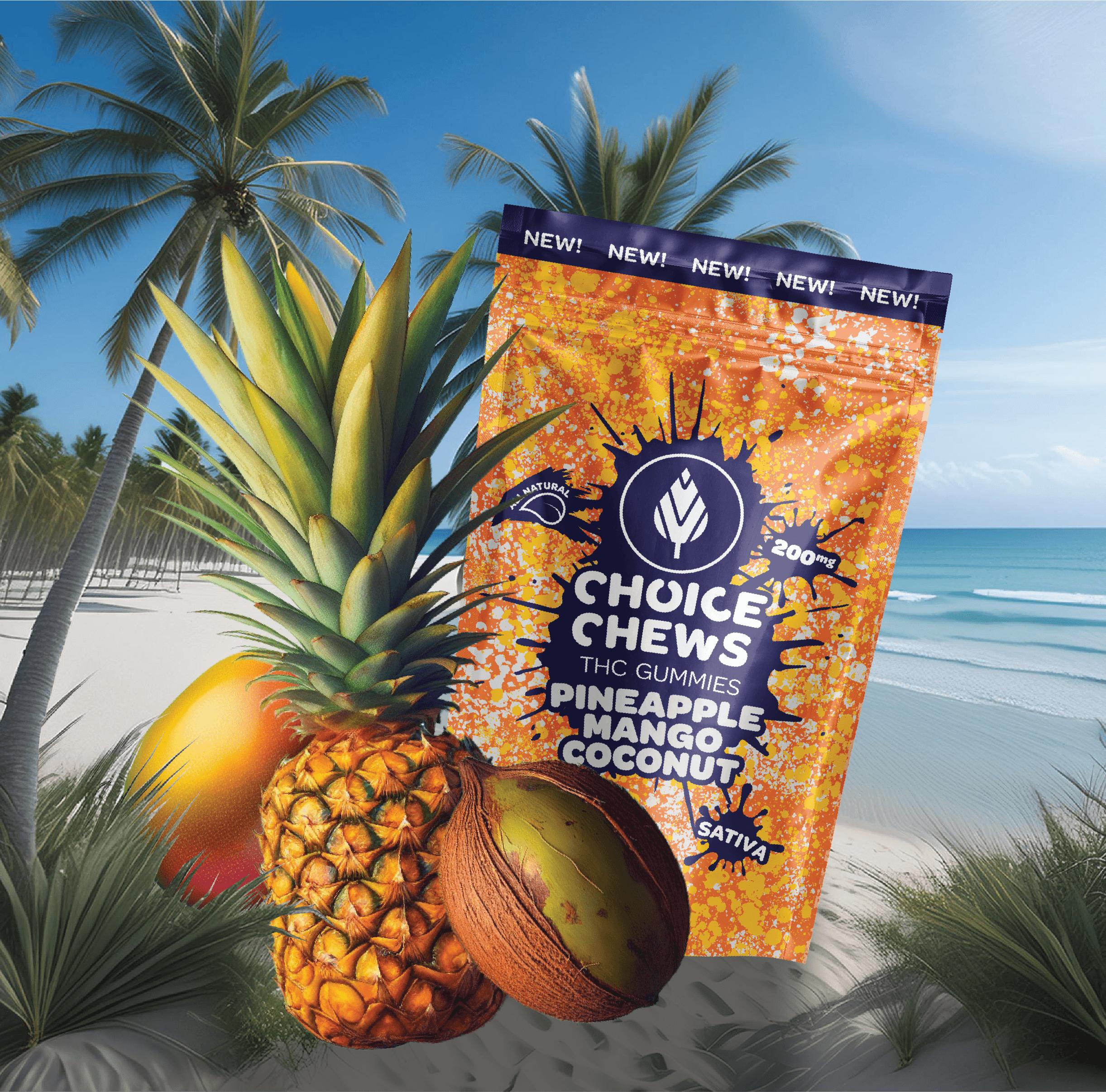 Photograph of product: Pineapple Mango Coconut Oui'd Enhanced Gummies | Choice Chews | 200mg (2/$8)