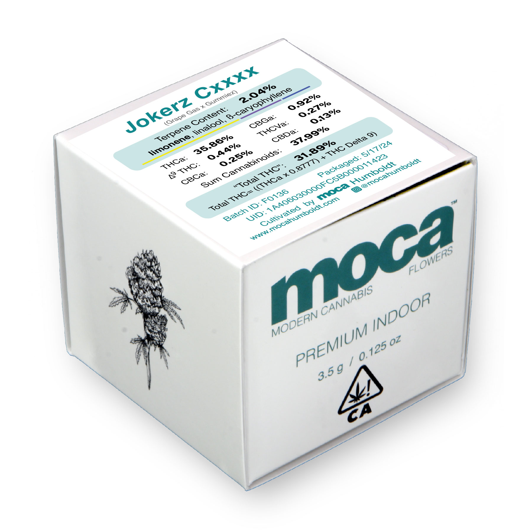 Photograph of product: MOCA - Peach Tree (Sativa) Flower - 3.5g
