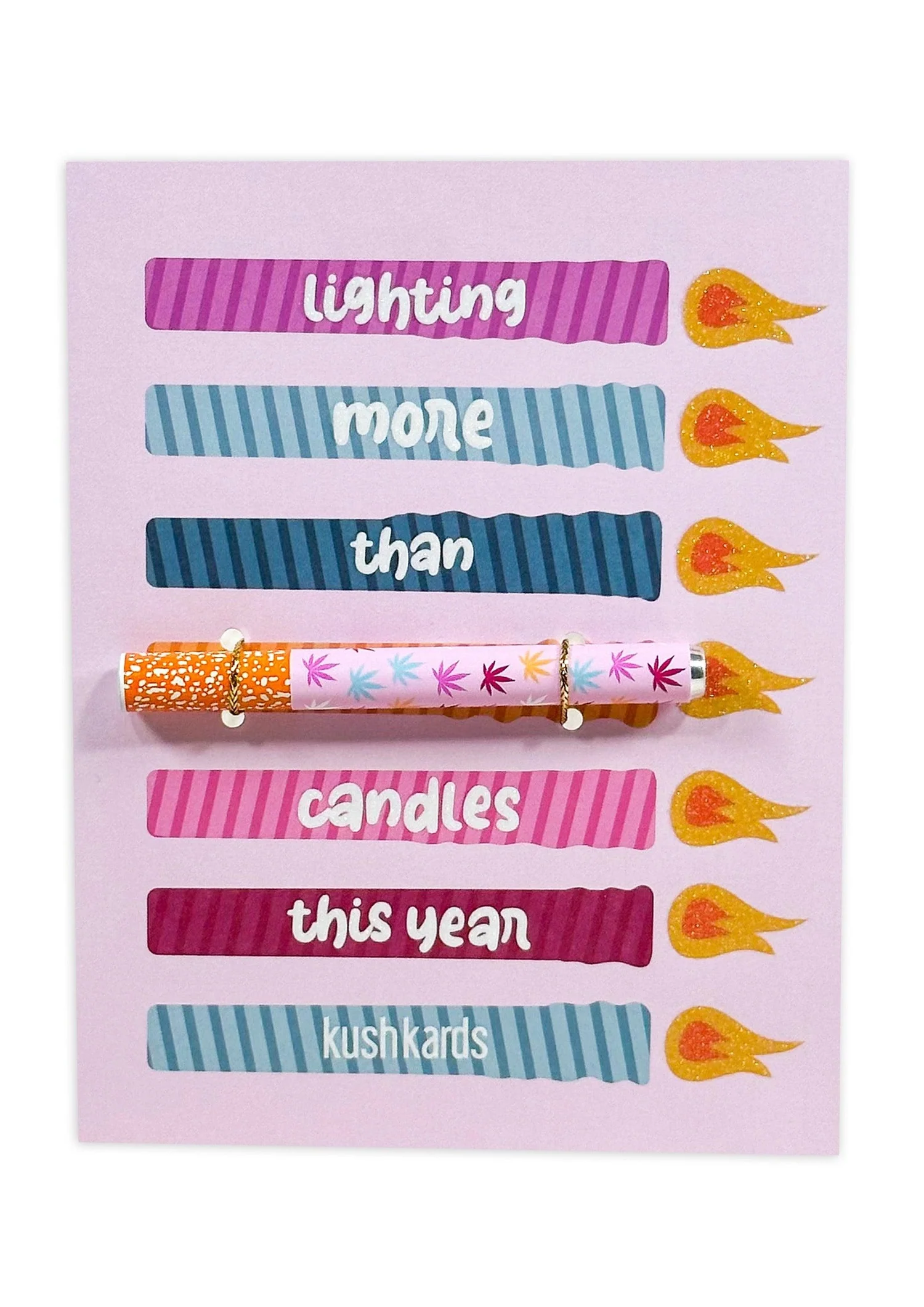 Photograph of product: Kush Kard Birthday Candles One Hitter Greeting Card