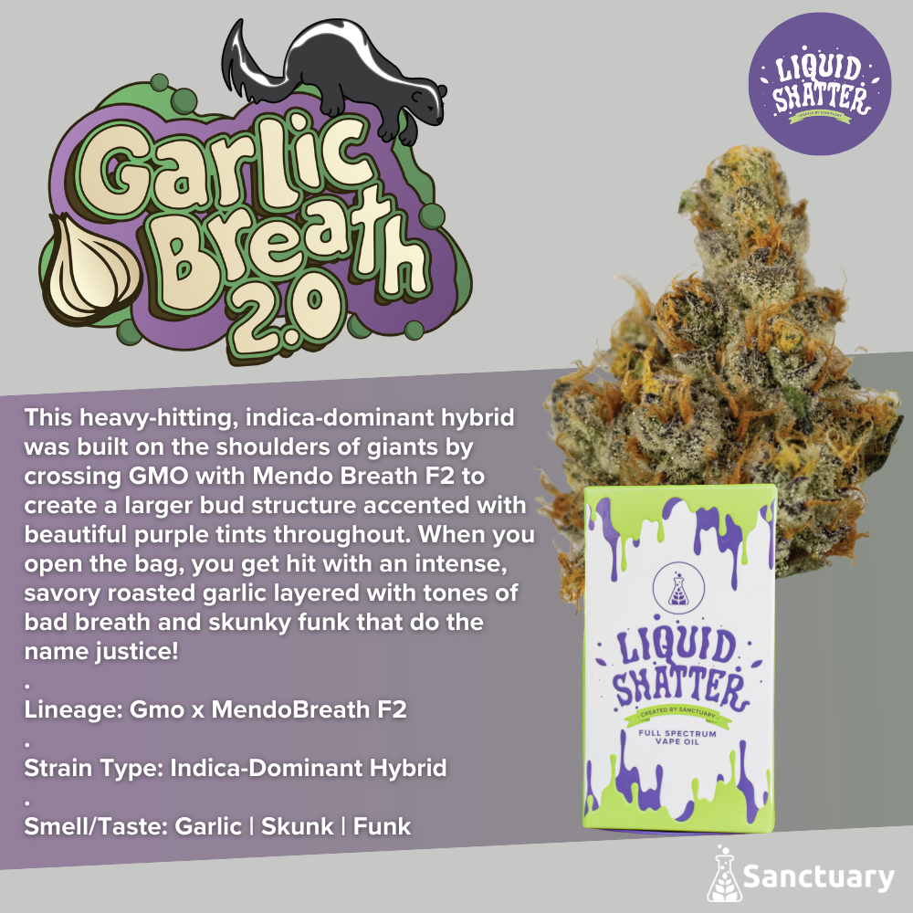 Photograph of Product: Garlic Breath (IH) - Liquid Shatter Cartridge l (.5g)