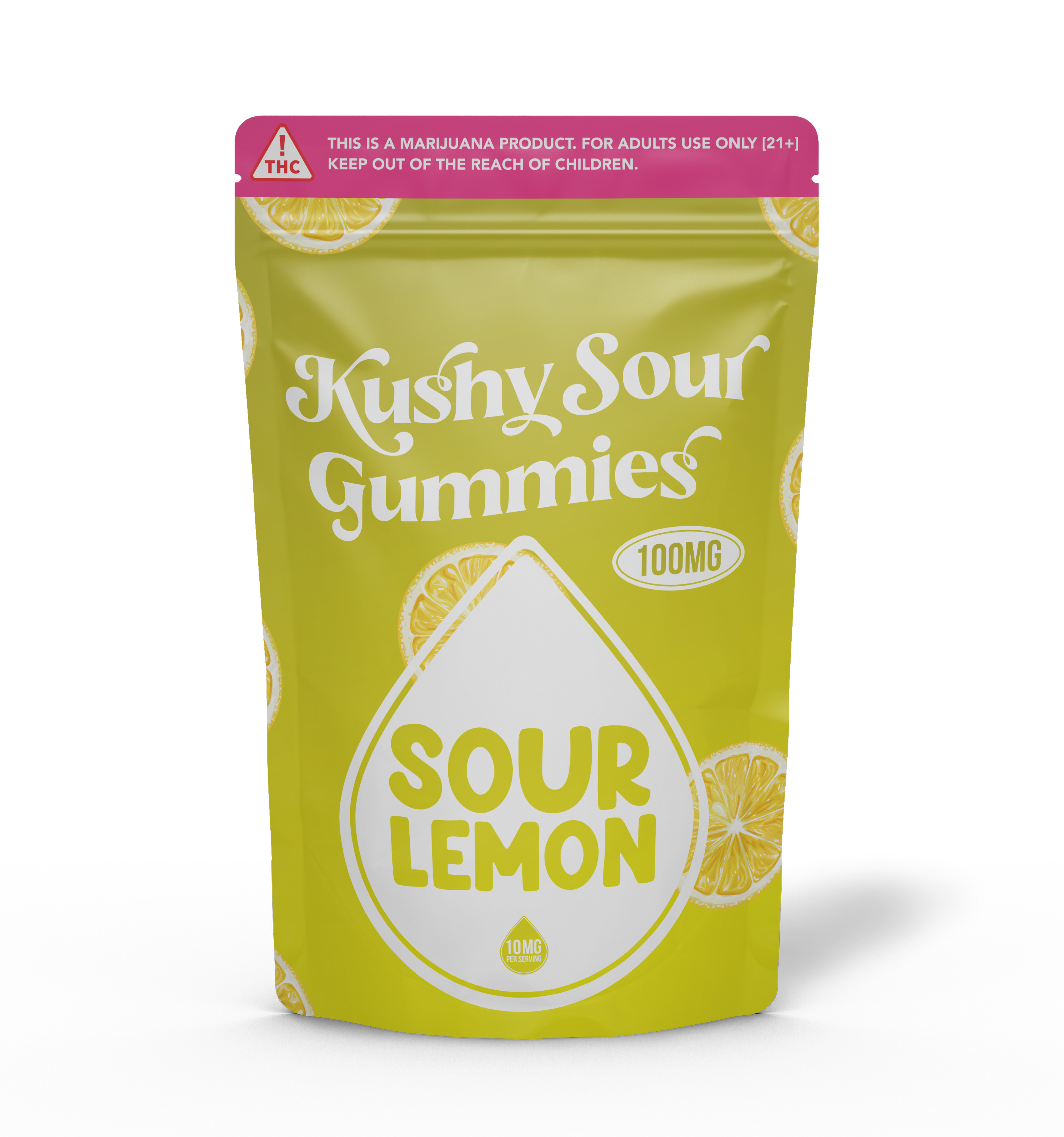 Photograph of product: Kushy Sour | Sour Lemon | Gummy 100 mg [#67]