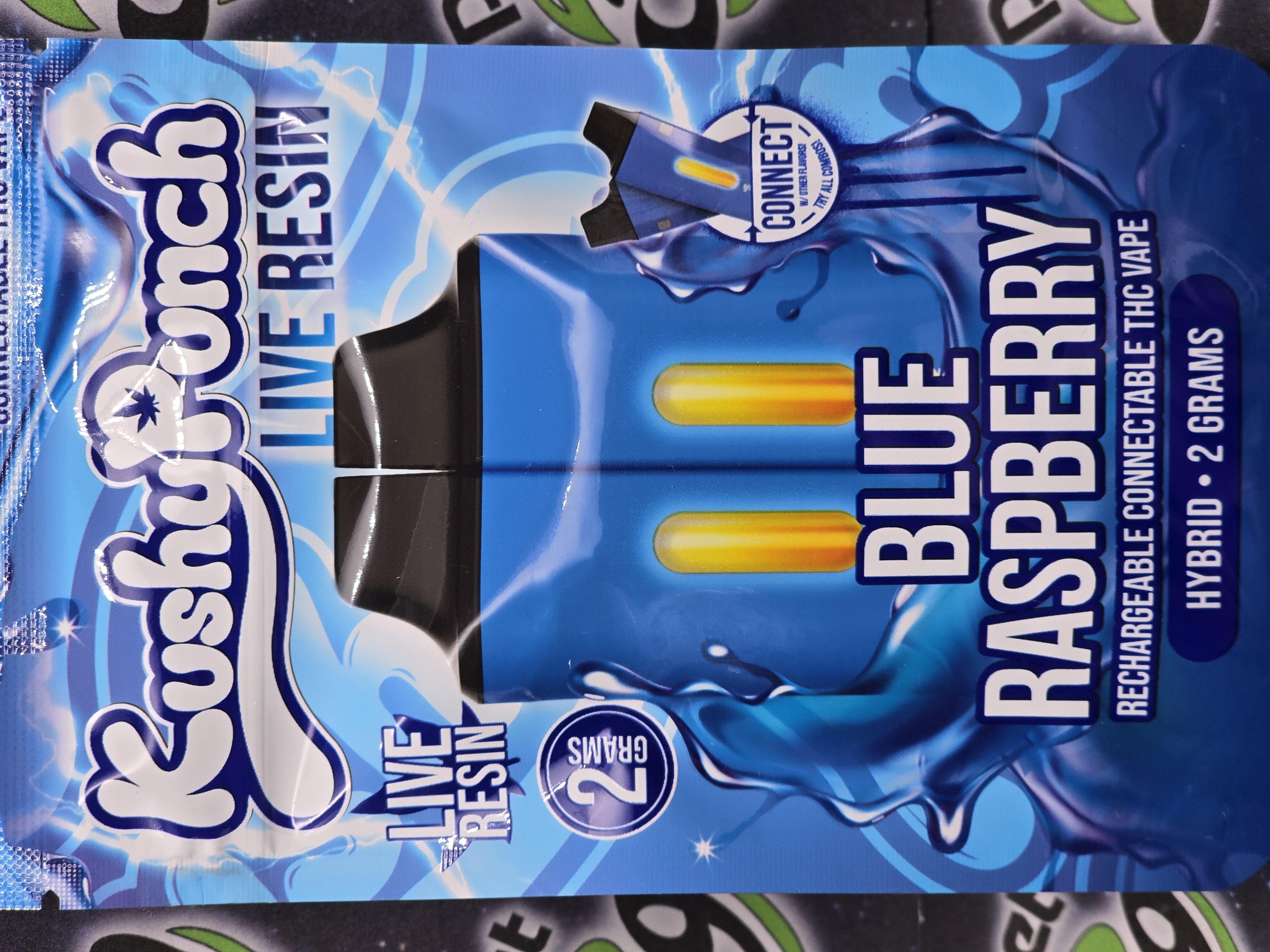 Photograph of product: Kushy Punch | Blue Raspberry | Live Resin Disposable