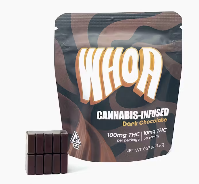 Photograph of product: WHOA Dark Chocolate Bites 100mg