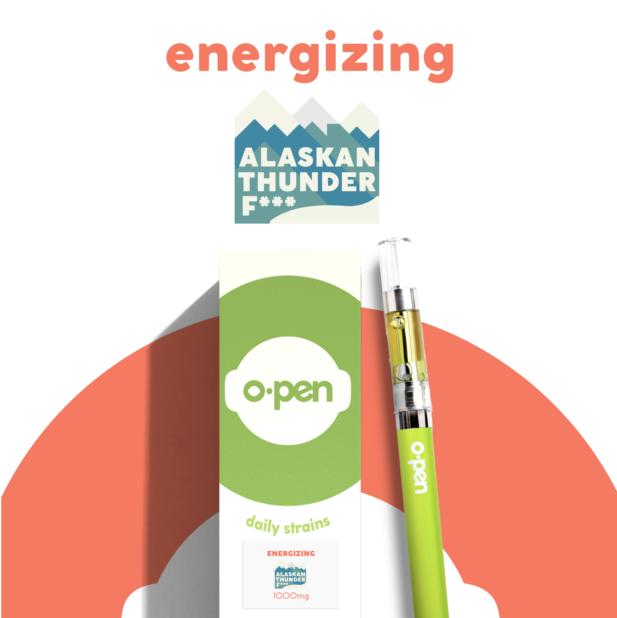 Photograph of product: O.pen Daily Strains 1000mg Alaskan Thunder FUCK