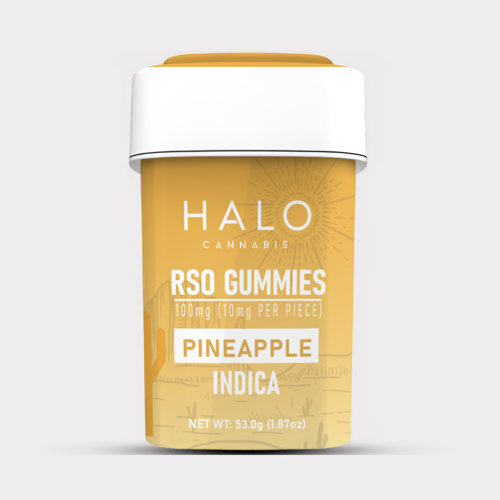 Photograph of product: Halo Oui'd RSO Gummies Pineapple 100mg - Oui'd
