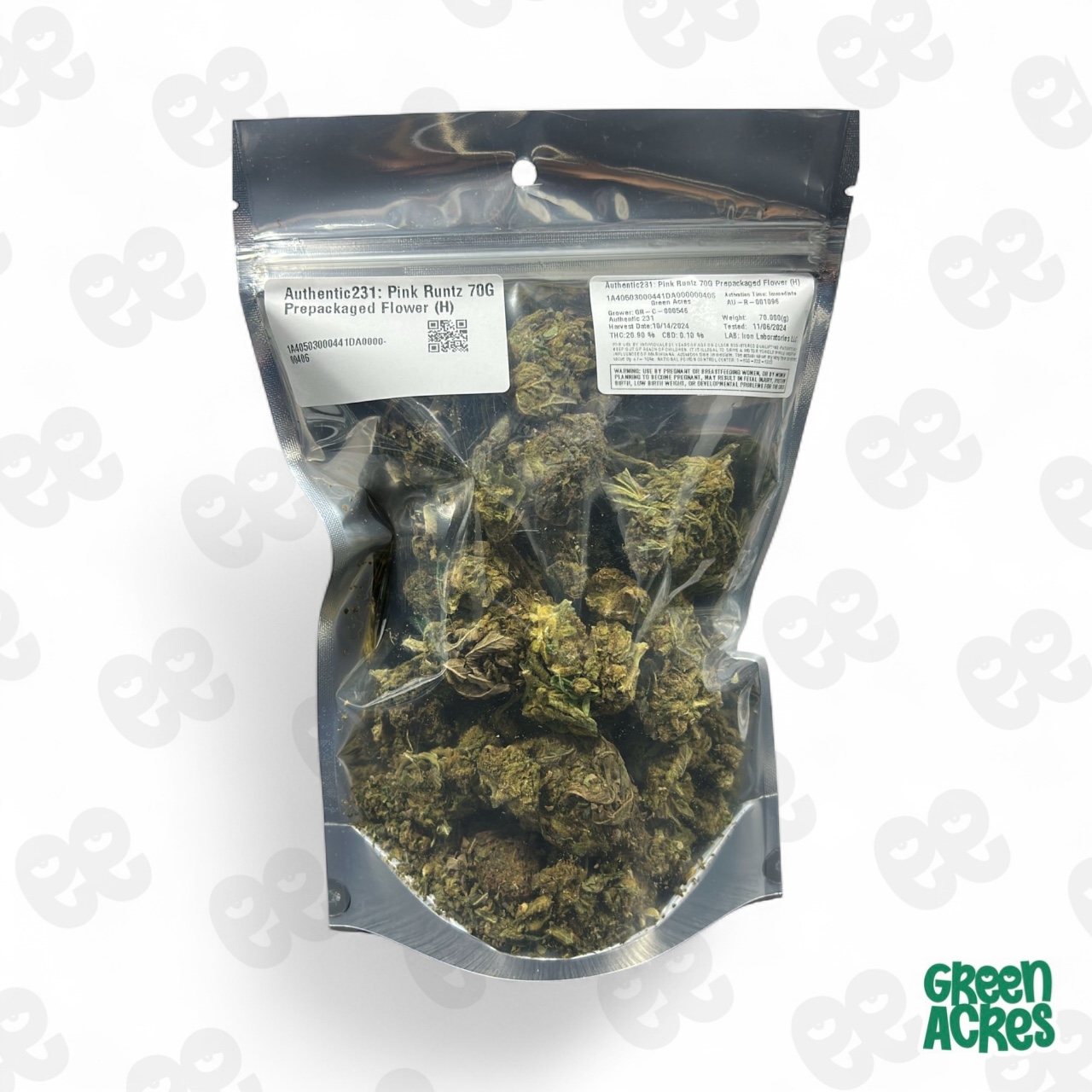 Photograph of product: Authentic231: Pink Runtz  Prepackaged Flower (H) - 70.0g