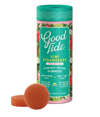 Photograph of product: Kiwi Strawberry Rosin Gummies 1:1:1 TH-oui:CBD:CBG - 100mg | 10pk