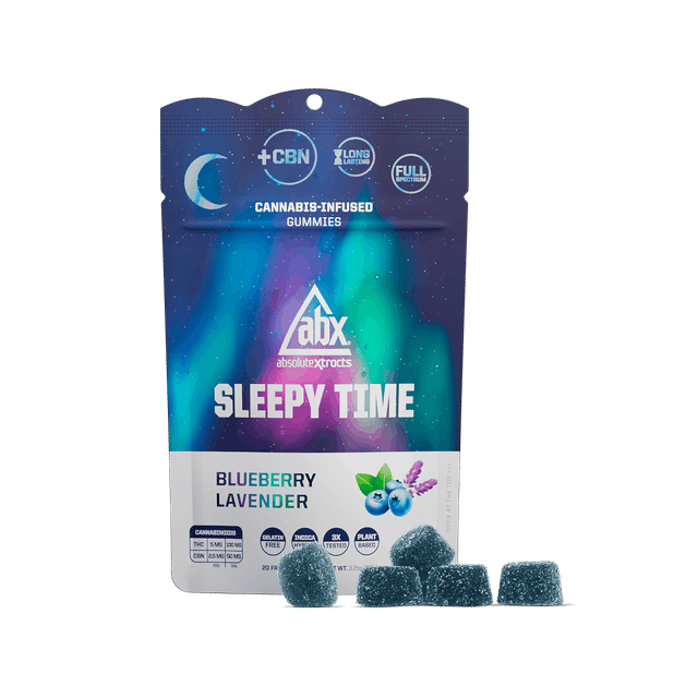 Photograph of product: Blueberry Lavender | 100mg Sleepy Time Hash Rosin + CBN Gummies - 