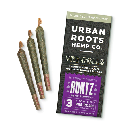 Photograph of product: Urban Roots | Hemp Flower Prerolls | Runtz
