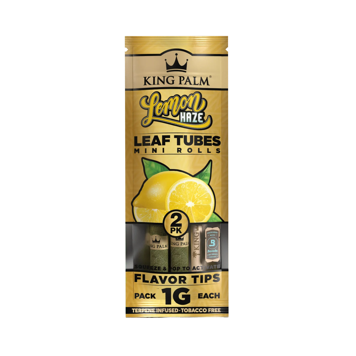 Photograph of product: KING PALM - 2PK - MINI ROLLS - LEMON HAZE