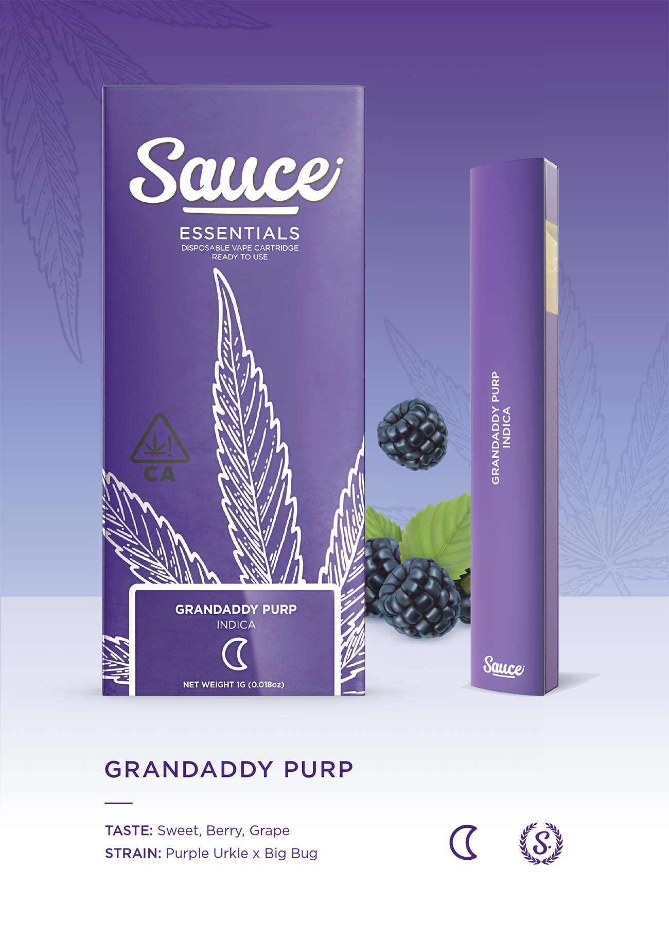 Photograph of product: Sauce - Granddaddy Purp - Disposable - - Oui'd