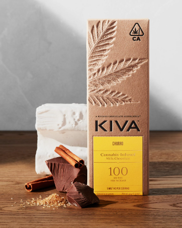 Photograph of product: Kiva - Milk Chocolate Churro Bar - 100mg