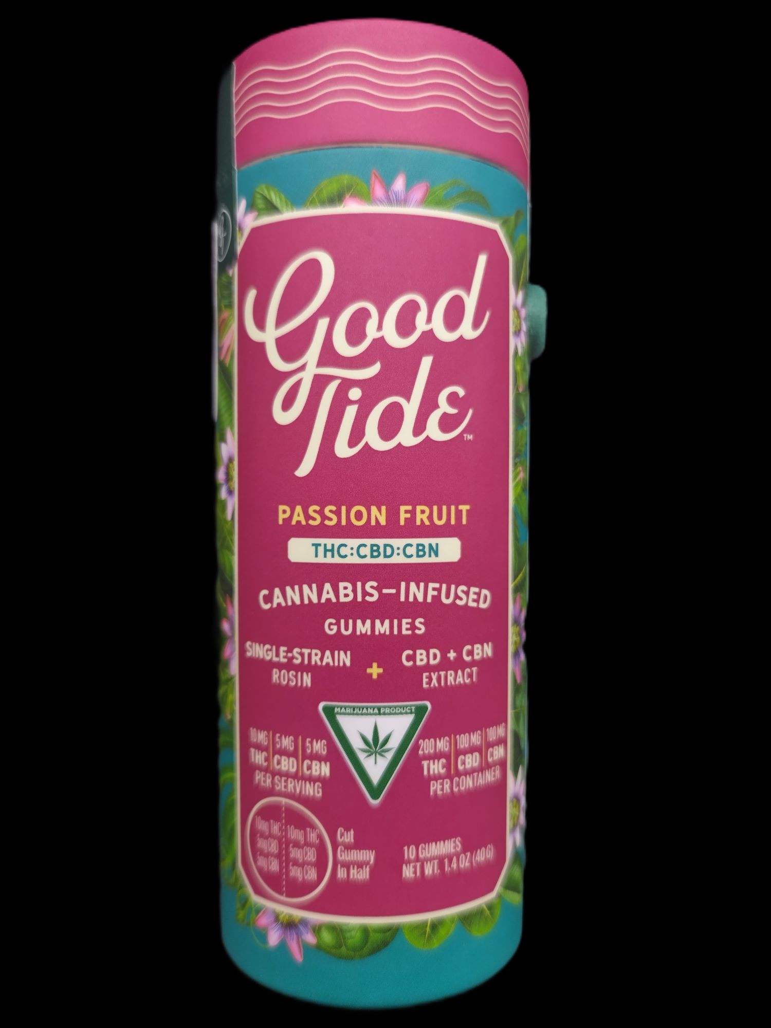 Photograph of product: GT Passion Fruit 200mg TH-oui : 100mg CBD : 100mg CBN