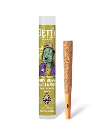 Photograph of product: Jetty Donny Burger x Vanilla Shake Indica Live Resin Preroll