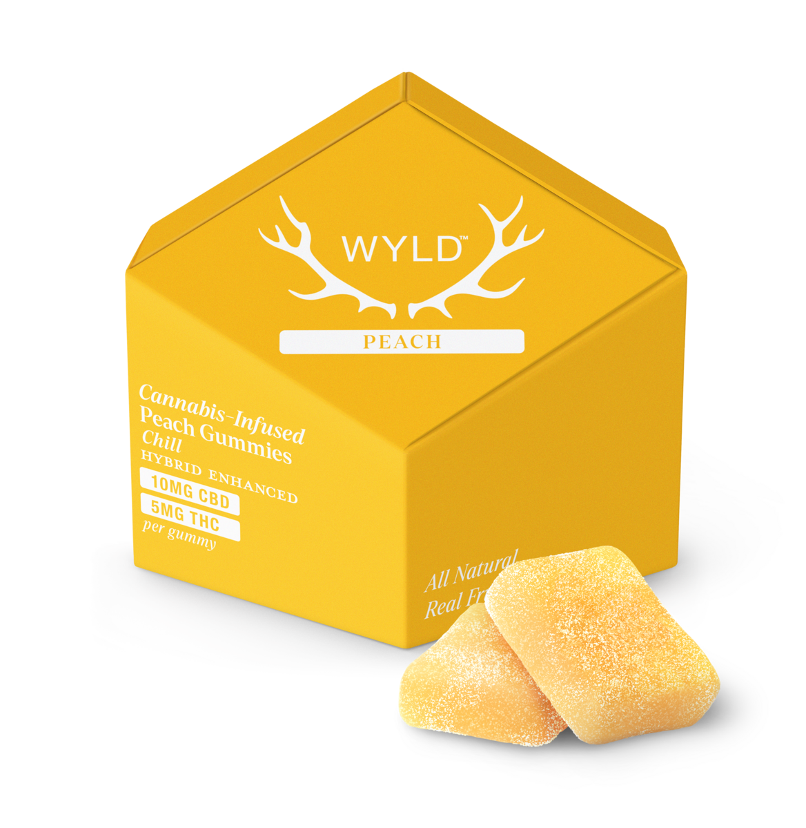 Photograph of product: Wyld | Chill | Peach | 2:1 CBD:TH-oui | Gummies | 10pk 50mg