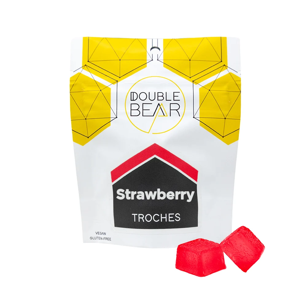 Photograph of product: Double Bear Strawberry Troches 10mg (2pk)