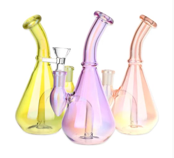 Photograph of product: Aura Vibe Electroplated Glass Vase Water Pipe | 7"