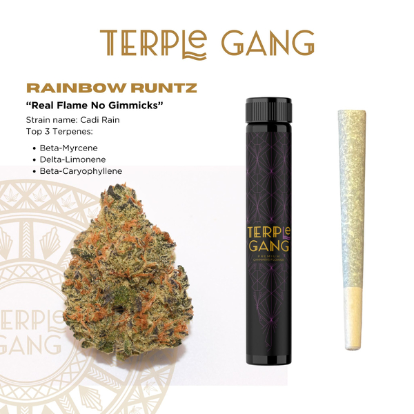Photograph of product: 1g | Rainbow Runts (Cadi Rainbows) | Pre-Roll