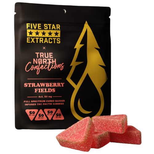 Photograph of product: Five Star Extracts Strawberry Fields Full Spectrum Gummies 200mg