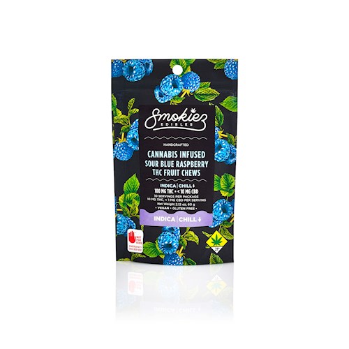 Photograph of product: Sour Blue Raspberry [DOH] Fruit Chews - by Smokiez