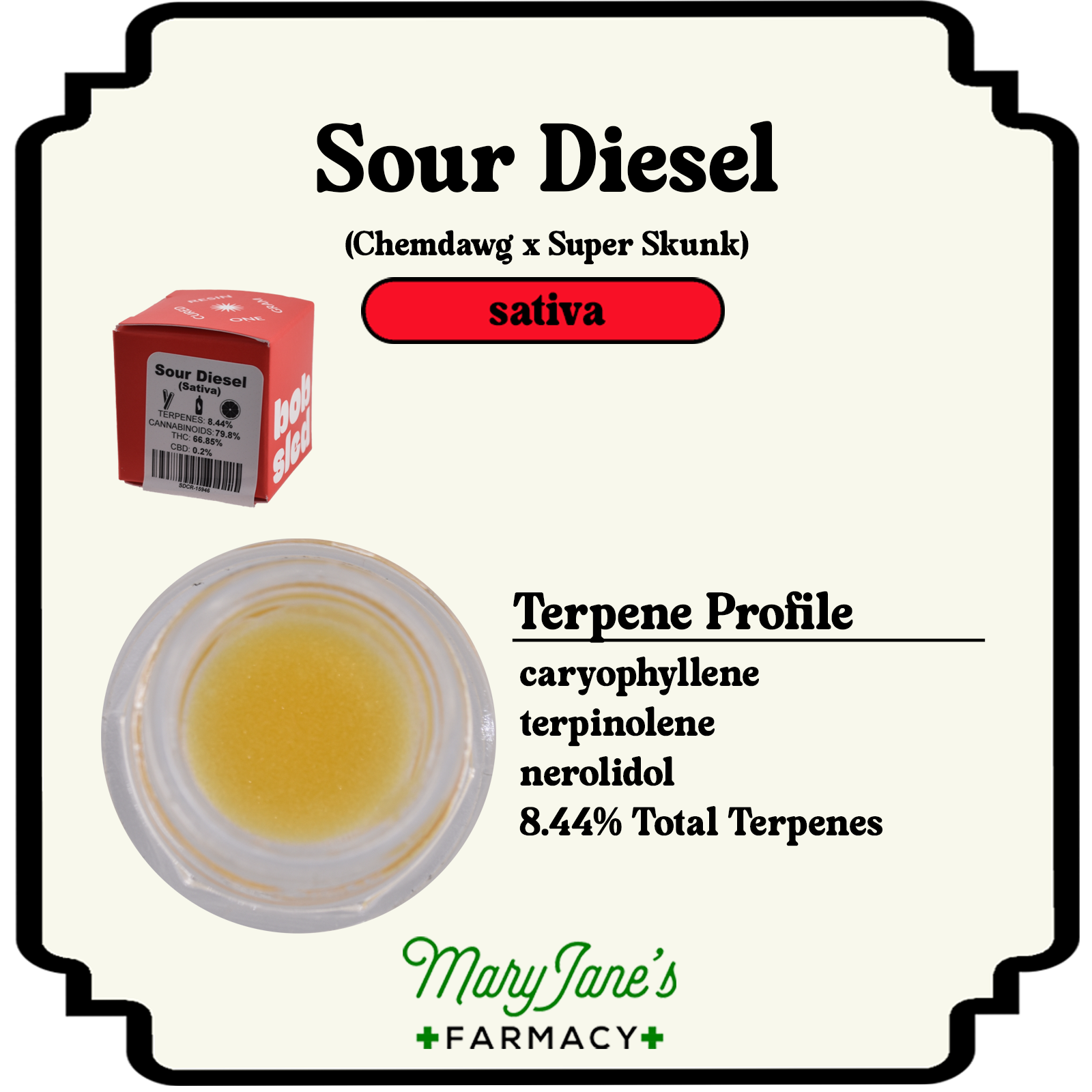 Photograph of product: Sour Diesel Cured Resin Extract | 1g