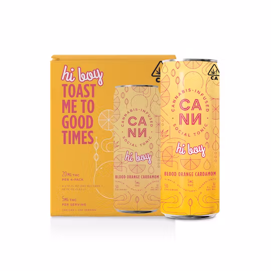 Photograph of Product: CANN | Hi Boys | Blood Orange Cardamom | 4pk (8oz) | 5mg each