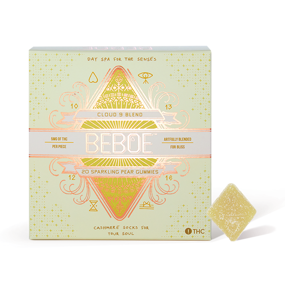 Photograph of product: Beboe Cloud 9 Sparkling Pear 1:1 TH-oui:CBG Gummies  (~200mg TAC)