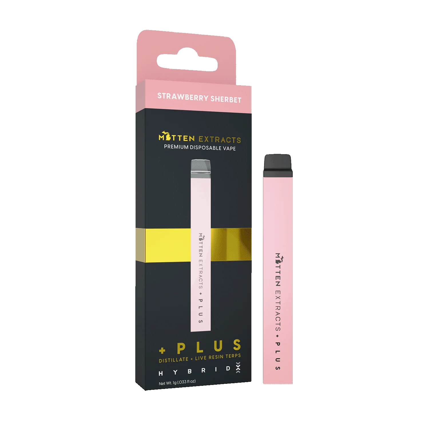 Photograph of product: Mitten Extracts - Disposable Vape Cart - Strawberry Sherbet