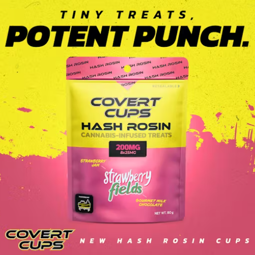 Photograph of product: Covert Cups - au chocolat Rosin 200mg - Strawberry Fields