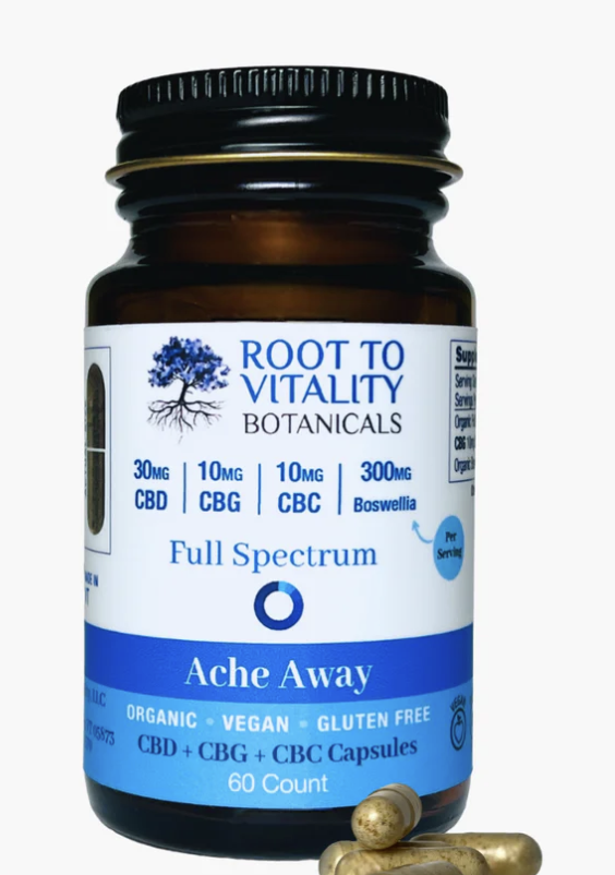Photograph of product: Ache Away | CBD:CBG:CBC + Boswellia Capsules