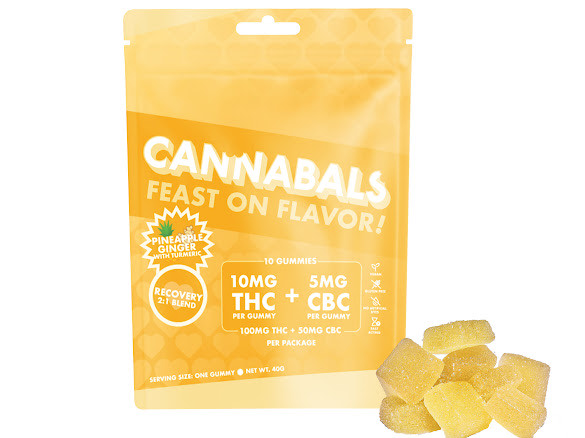 Photograph of product: Recovery: Pineapple Ginger Turmeric | 2:1 CBC | Gummies I 10pk | 100mg