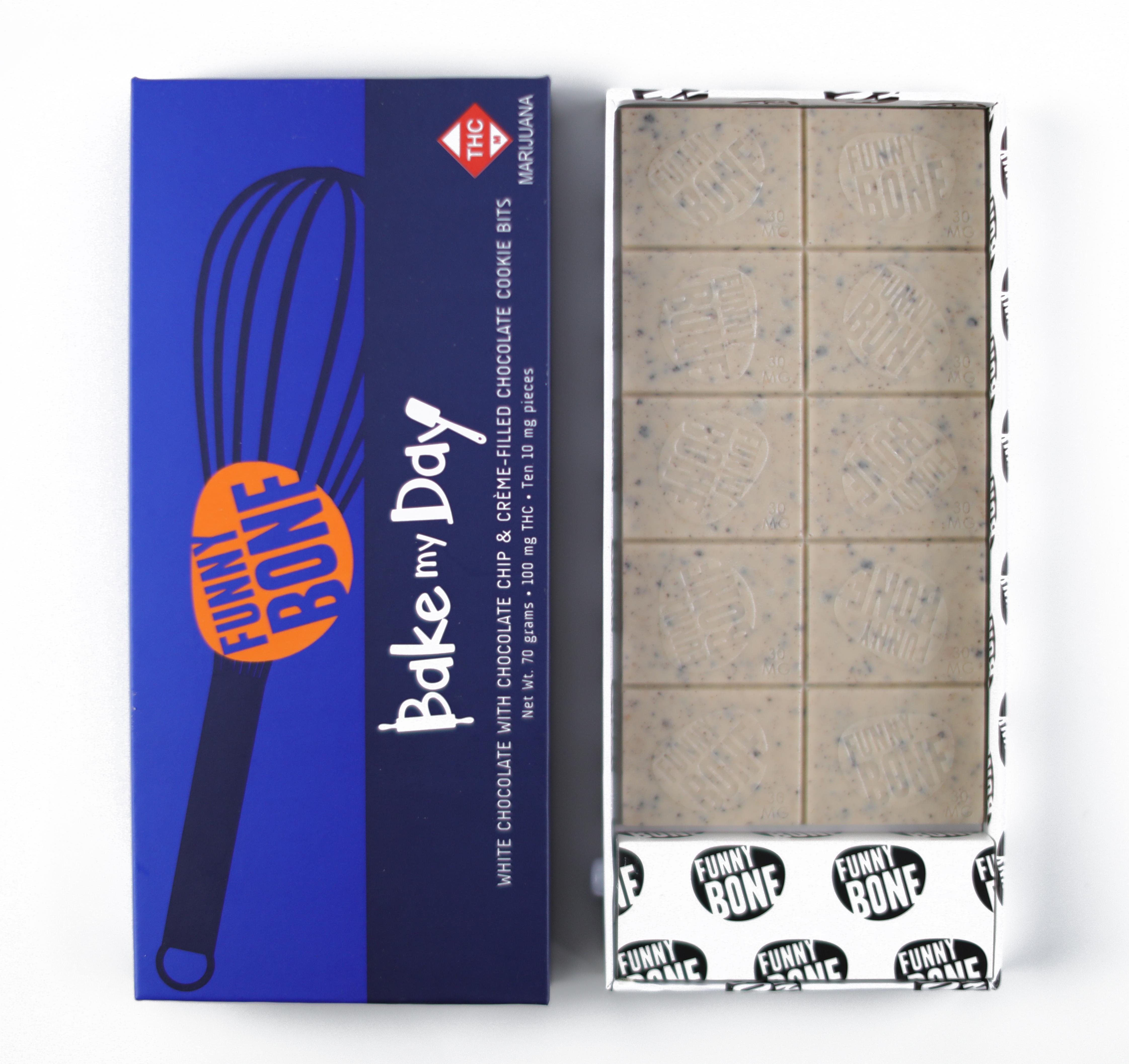 Photograph of product: FUNNY BONE - BAKE MY DAY WHITE CHOCOLATE 300MG HYBRID