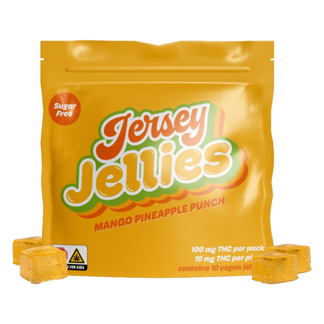 Photograph of product: Jersey Jellies | Gummies | Mango Pineapple Punch (SF) | 10pk/100mg