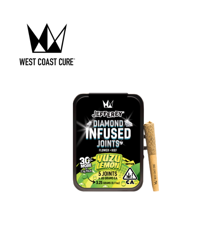 Photograph of product: YUZU LEMON 3.25G INFUSED 5 PACK PREROLLS