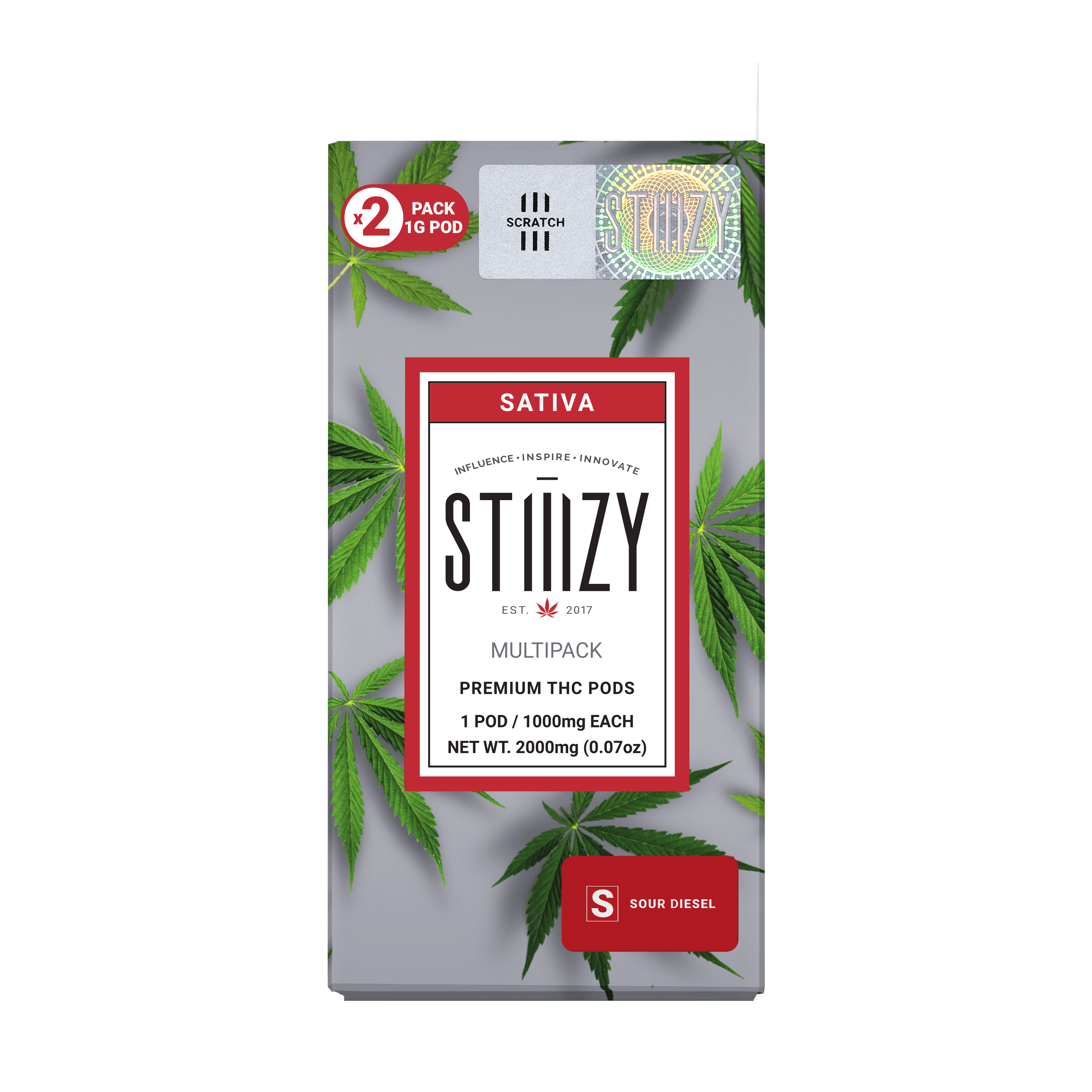 Photograph of product: 2000mg Sour Diesel Pods 2pk