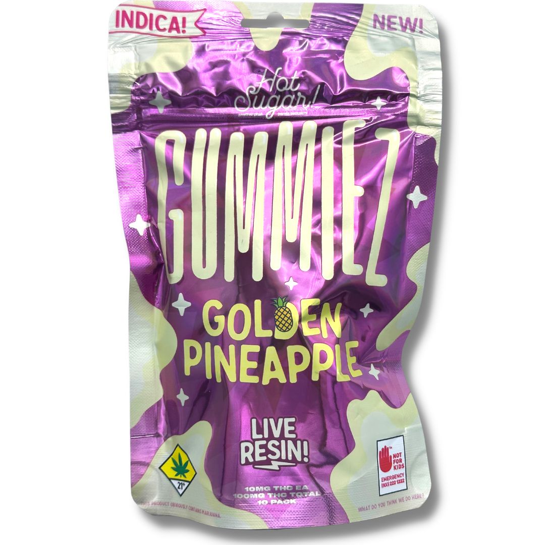 Photograph of product: Golden Pineapple Oui'd 100mg Live Resin Gummiez (Hot Sugar)