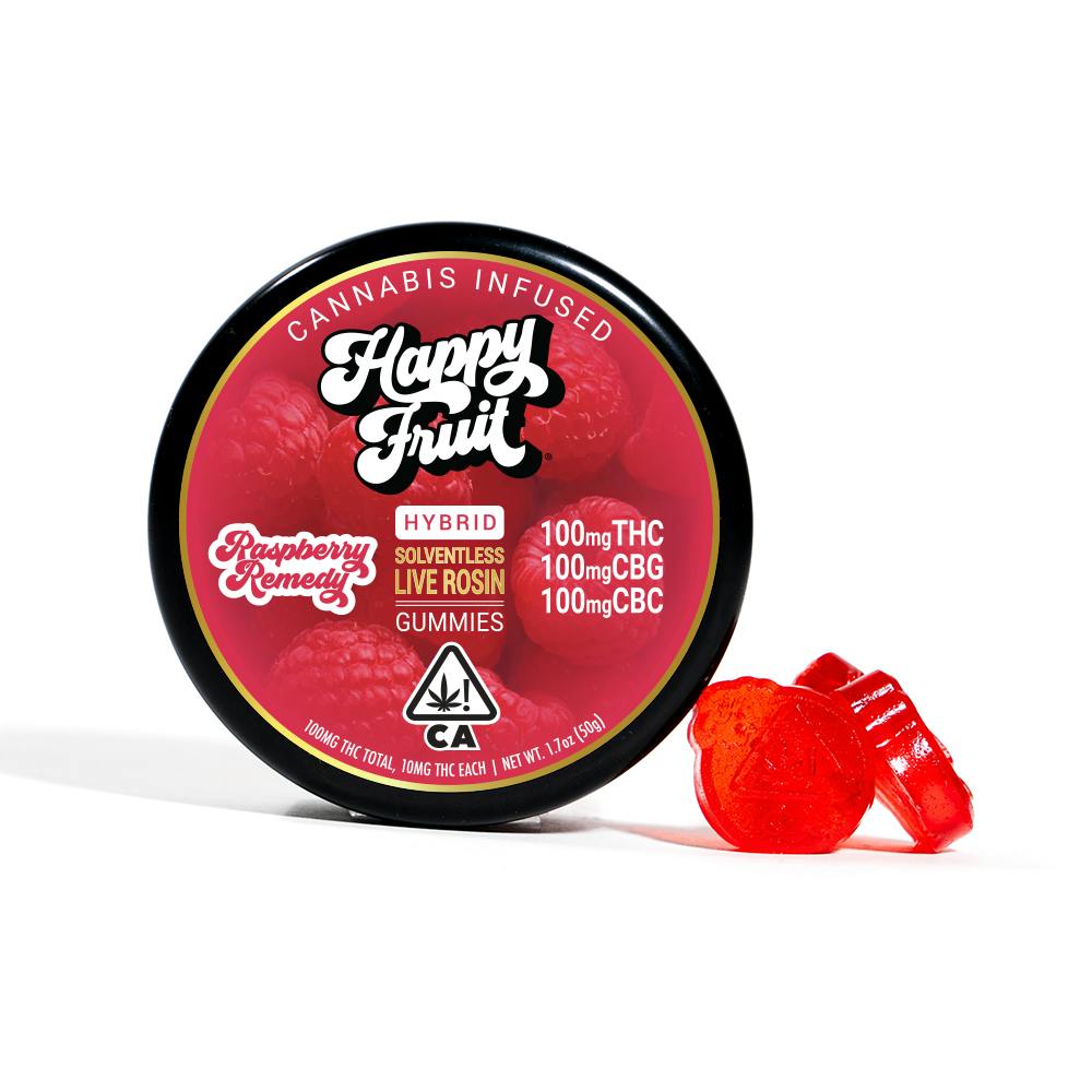 Photograph of product: Happy Fruit | Raspberry Remedy CBC | Gummies 10pk