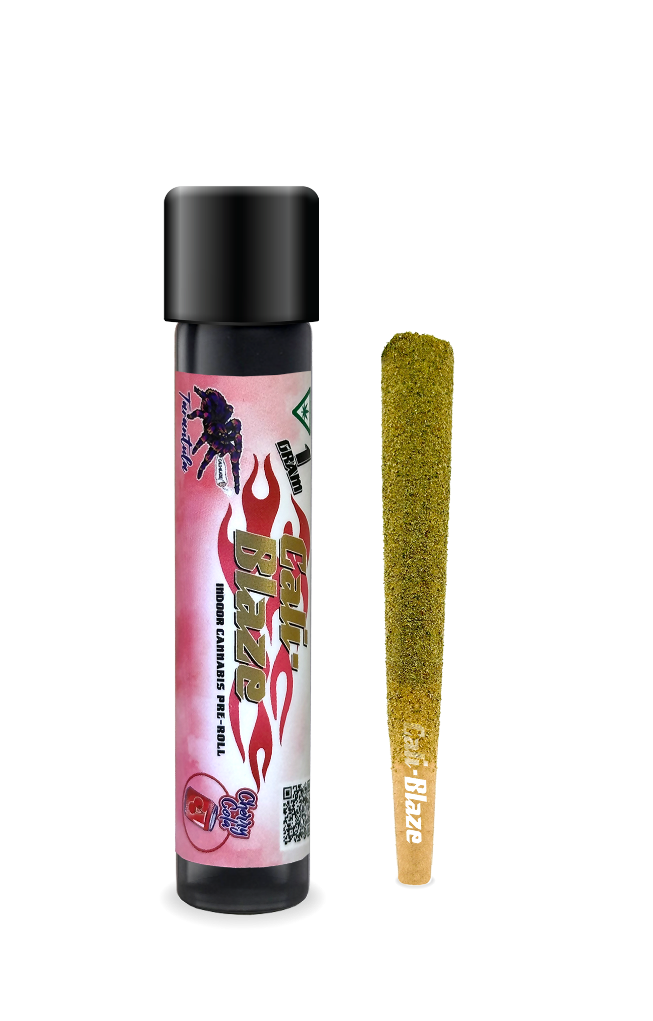 Photograph of product: CALI-BLAZE | Infused Preroll | Tarantula | Cherry Cola | 1g