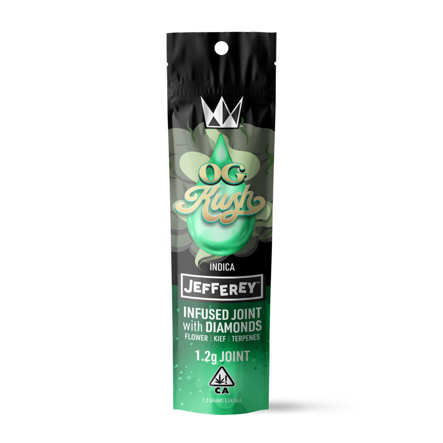 Photograph of product: WCC 1.2g Diamond Infused Jefferey - OG Kush