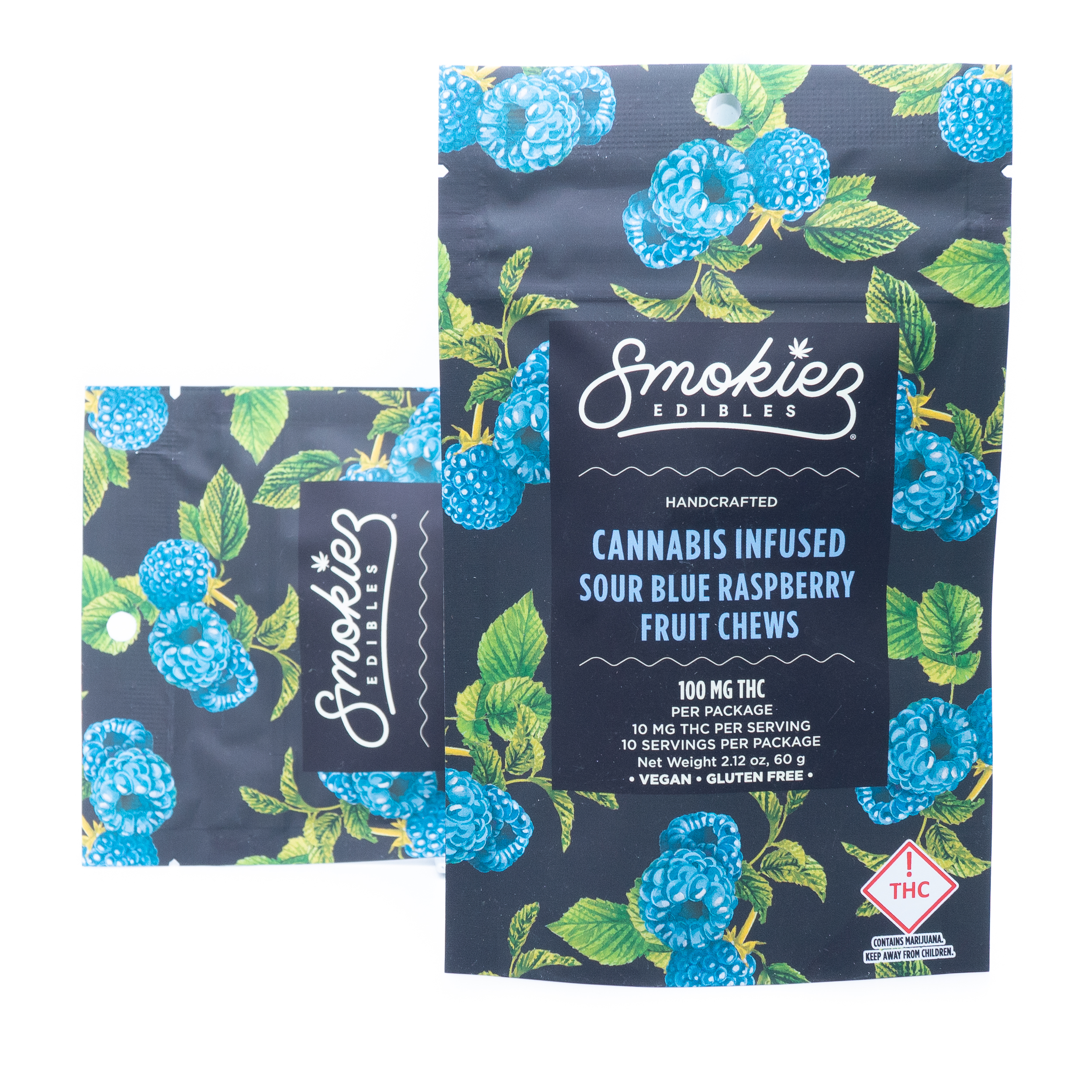 Photograph of product: Smokiez | Gummie (I) Sour Blue Raspberry 100mg