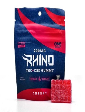 Photograph of product: Rhino Gummy - Cherry - 200mg TH-oui & 50mg CBD
