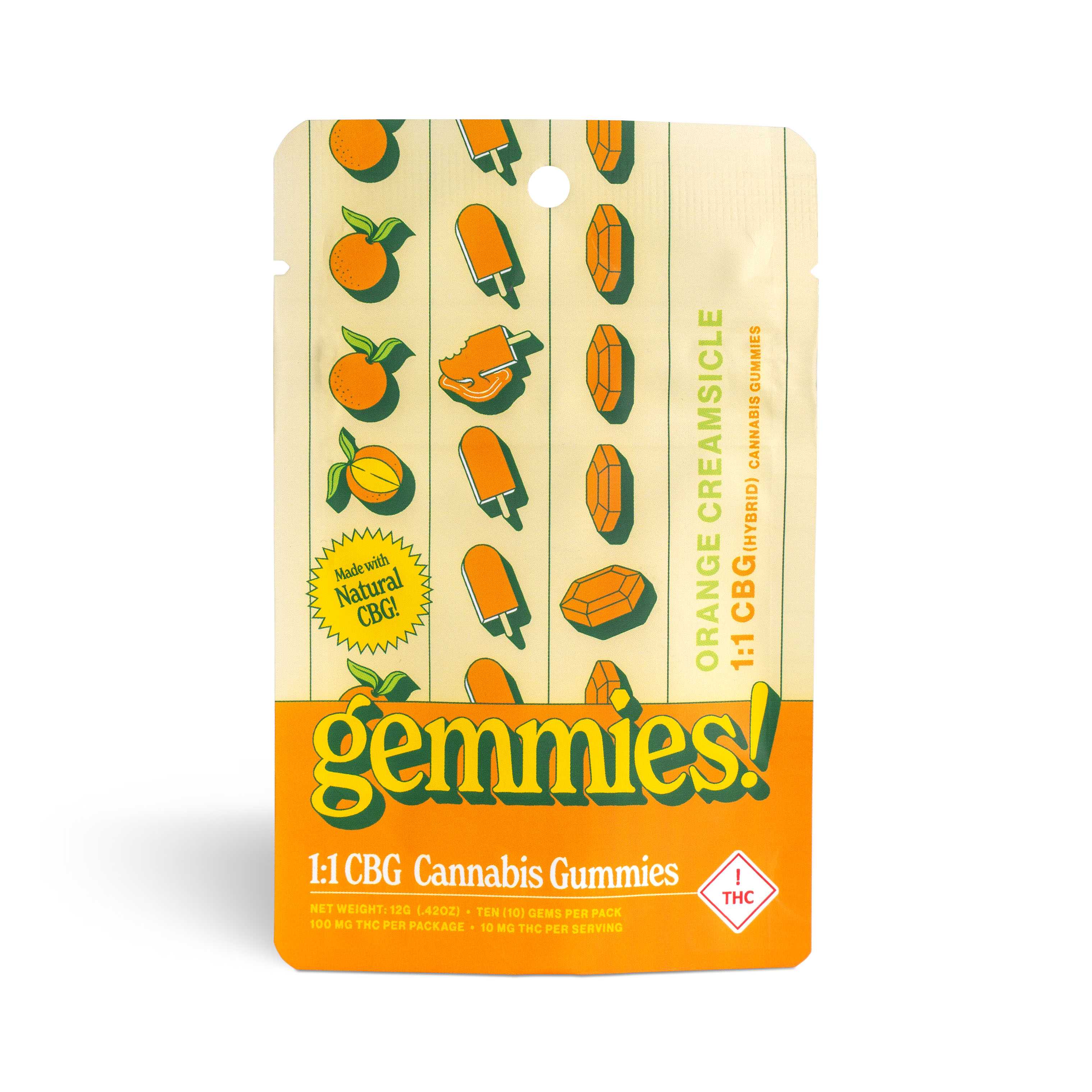 Photograph of product: Orange Creamsicle 1:1 CBG Gemmies - 100mg