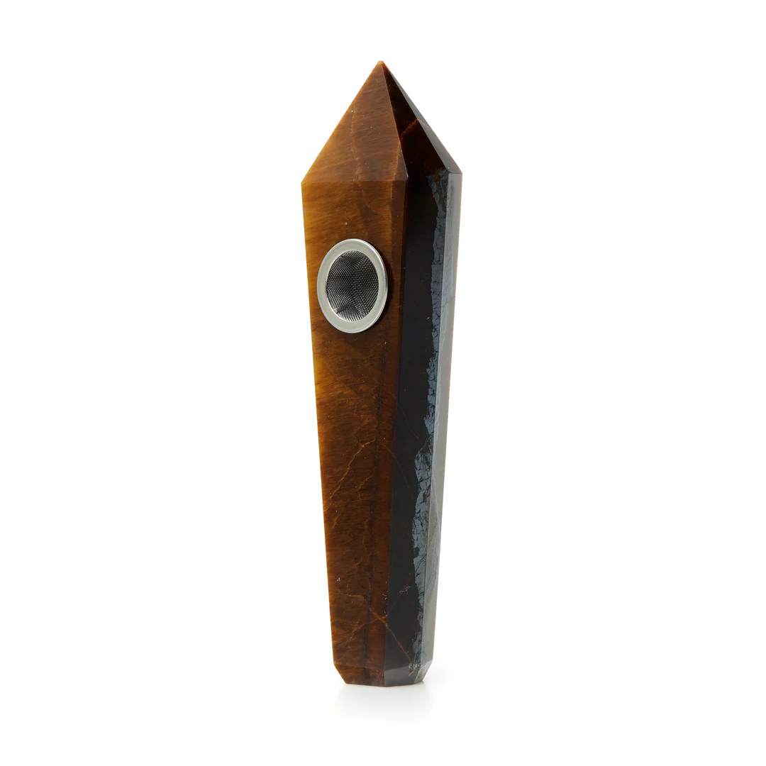 Photograph of product: Astral Project | Gemstone Jewel Pipe | Tiger's Eye