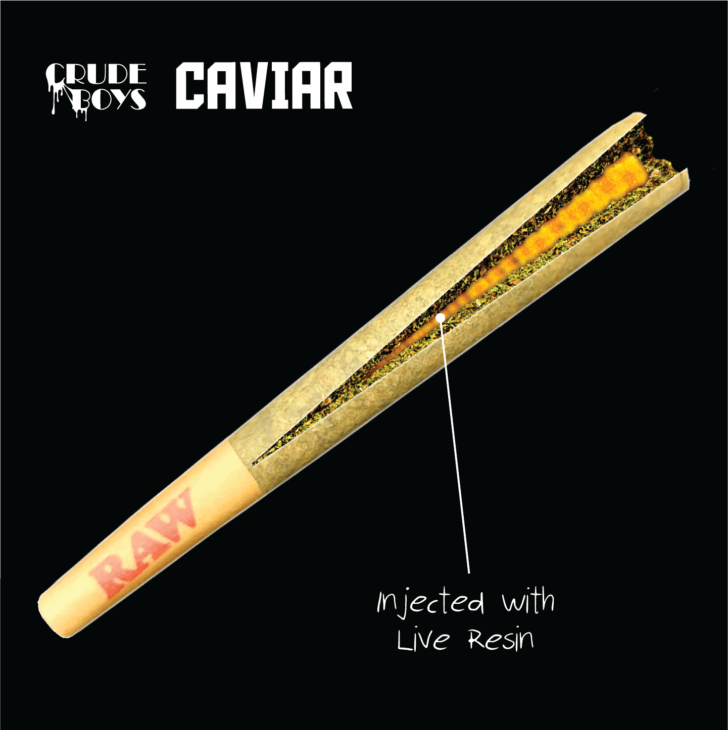 Photograph of product: Crude Boys 1.2g Caviar - Fritter Cake - Infused Pre-Roll