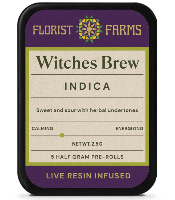 Photograph of product: Florist Farms | Witches Brew | Live Resin Infused Pre-Roll | 5 Pack | 2.5g