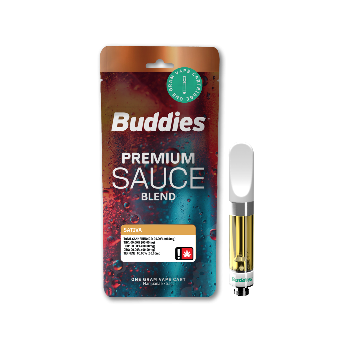 Photograph of product: Buddies Spicy Trainwreck Sauce Blend Cartridge-1g